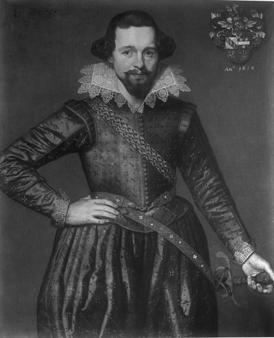 Detalje af et portræt af Edzard Jacob Clant van Nijestein (1584-1648) af Unknown